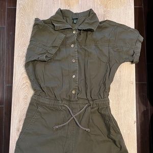 Small Green Romper Button Up